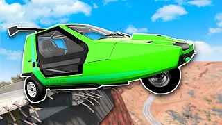 JUMPING TINY CARS OFF A BRIDGE! - BeamNG Multiplayer Gameplay