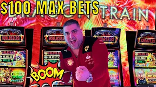 OMG EPIC JACKPOTS On Brand New DRAGON TRAIN Slot - $100 MAX BETS