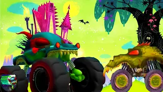 The Mischievous Duo Haunted House Monster Truck Video For kids by HHMT