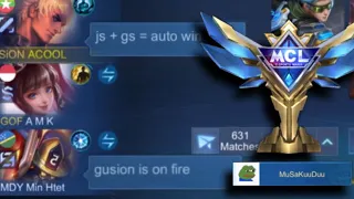 🇲🇲Myanmar No.5 Gusion played MCL solo ..Must try this combo (Js+Gs) in rank matches !!!