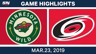 NHL Game Highlights | Wild vs. Hurricanes – March 23, 2019