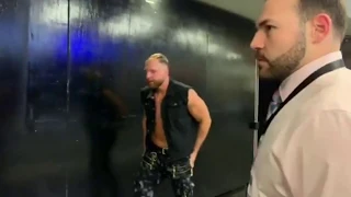 Backstage footage "Jon Moxley" "AEW" debut attacks Chris Jericho.