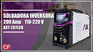 Soldadora Inversora Electr/Tig Lift 200Amperes Bivoltaje 110-220Volts Axtech Cen-Axt-207Lcd