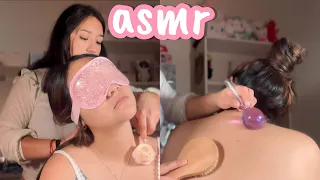 asmr MASAJE RELAJANTE DE CUELLO, ESPALDA Y CABEZA (me quedé dormida) María DL ASMR