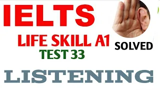 A1 Life Skills | A1 Listening with Question & Answers | A1 listening | test 33