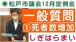 【一般質問その１】松戸の死者数について　松戸市議会12月定例会 鴫原舞