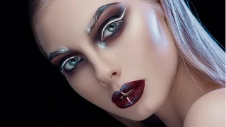 макияж для фотосессии красные губы fashion makeup make up