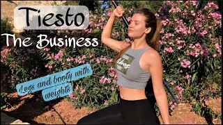 TIESTO - THE BUSINESS| WARM UP booty&legs with weights/Разогрев ноги и ягодицы