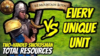 TWO-HANDED SWORDSMAN (Malay) vs EVERY UNIQUE UNIT (Total Resources) | AoE II: DE