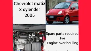 parts requires for engine over hauling og chevrolet joy.exclusive.matiz.