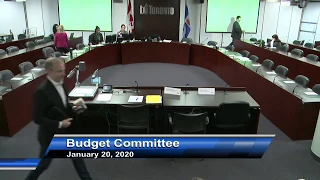 Budget Consultation - City Hall - January 20, 2020 - 1:30pm session
