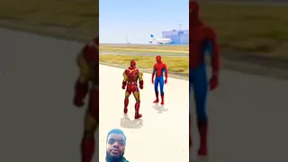 GTA 5 : SPIDER-MAN VS IRONMAN SUPER PUNCH CHALLENGE IN GTA V ! #shorts #gta5 #viral #cartoon