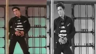 Elvis Presley - Jailhouse Rock (Official Music Video) B/W vs. Color
