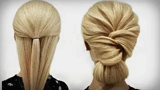 Простая прическа из Резинки. ПОШАГОВО! A Simple hairstyle from an elastic band. STEP BY STEP!