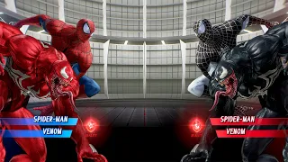 Red Venom & Spiderman vs Black Venom & Black Spider-Man - Marvel vs Capcom | 4K Gameplay