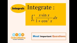 Evaluate   int 0 to π    x sin x / (1 + cos^2 x) dx