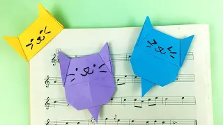 How To Make Paper Cat Bookmark | Origami Cat Bookmark | Easy Origami Tutorial