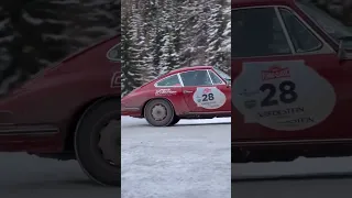 Porsche 912 chasing a Ford 17 M Super up the hill! #shorts #snow