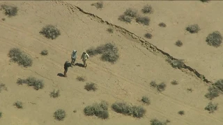 Fissure Visible in Desert After Earthquakes in Southern California