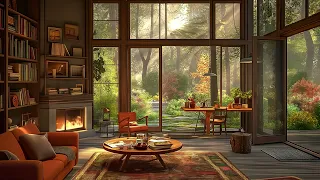 Cozy Sunrise in Tropical Forest Bedroom With Relaxing Jazz | Piano Music for Working and Studying