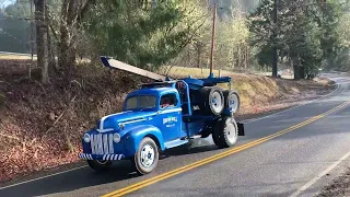 David Hull Driving His 46 Ford Logging Truck On A Cold March Day