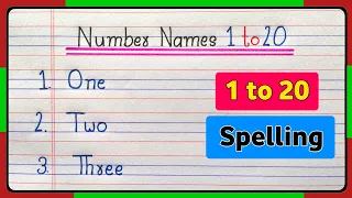 Number Names 1 to 20 in English/English Numbers 1 - 20 Pronunciation/1 to 20 Number Names/1 to 20