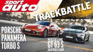 Porsche Panamera Turbo S vs. AMG GT 63 S 4-Türer | Trackbattle | sport auto