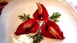 Цветы из перца! Украшения из овощей! Decoration of vegetables! Carving pepper!