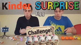 Kinder surprise egg challenge (2 men eating kinder surprise eggs)