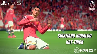 FIFA 22 - Cristiano Ronaldo Hattrick Remake (Man United vs. Tottenham) EPL at Old Trafford | 4K