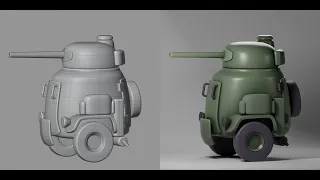 Subdiv hard surface practice in Blender #12 (cute tank )part 1 Blocking