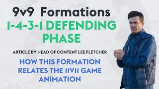 9v9 Formations: 1-4-3-1 Formation Defending Phase - How this formation relates to the 11v11 game
