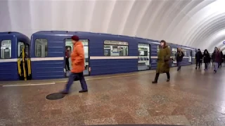 Subway | Underground Saint-Petersburg 2018. Frunzensko-Primorskaya line stations. Sound of a train!