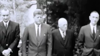 December 20, 1960 - President-Elect John F. Kennedy meets Lyndon Johnson, M. Mansfield & S. Rayburn
