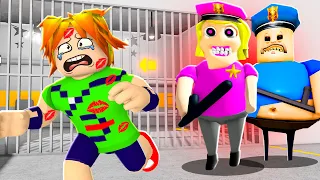 ESCAPE DA NAMORADA DO POLICIAL GORDÃO NO ROBLOX!! (😍POLICE GIRL PRISON BARRY)