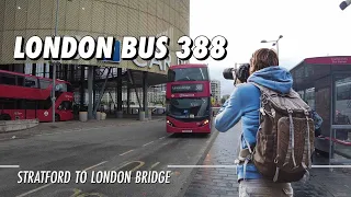 Early Morning London Bus Journey On Route 388 From Stratford Bus Station To London Bridge