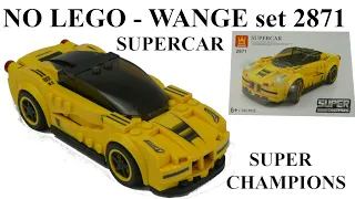 NO LEGO - WANGE set 2871 – SUPERCAR – SUPER CHAMPIONS -  Unboxing and Build  (TUTORIAL)