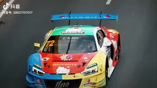 2022 Macau GT Cup - Tarmac Works x Hello Kitty x Uno Racing Audi R8 LMS Evo