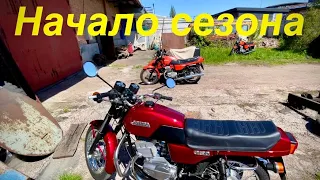 Звук Мотоциклов JAWA в Начале Мотосезона. Мои Явы 350.638.103 (Люкс).