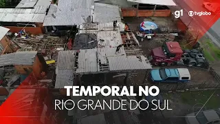 Temporal provoca estragos em 49 cidades do Rio Grande do Sul #g1 #JN #JornalNacional