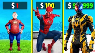 $1 SPIDERMAN to $1,000,000,000 SPIDERMAN In GTA 5