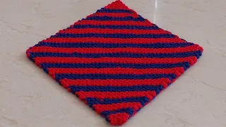 चौकोर आकार बहुत ही सुन्दर पायदान बनाए आसानी से || Tablemat/Thalposh