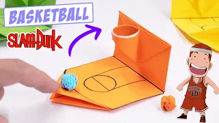 Easy Origami Mini toy Basketball Slam Dunk || Moving Paper toys pop it