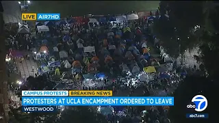 Police at UCLA seeking to disperse protesters as crowd grows in size