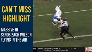 MASSIVE TACKLE ON BYU QB ZACH WILSON CAUSES A FUMBLE IN THE ENDZONE