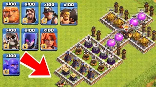 Who can survive this difficult trap on coc? Clash of Clans Unlimited Gameplay