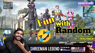 Shreeman Legend Playing WIth Random Players BGMI | Funny match 🤣 @shreemanlegendliveofficial