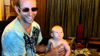 Daddy scaring baby Aidan with voice ] funny