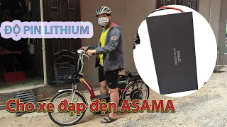 Độ Pin Lithium cho xe đạp điện Asama, Pin 48v12ah Honmaki bảo hành 3 năm