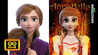 Transforming Frozen Anna to Scary Horror Annabelle | Nikkotoons